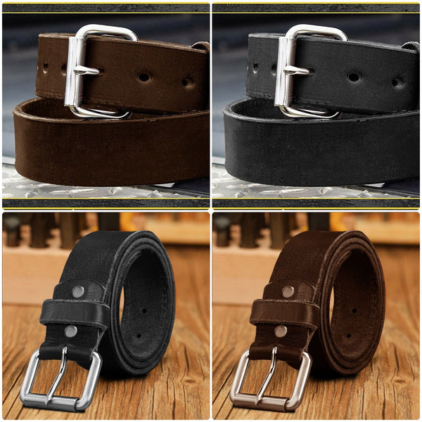 Mens Handmade Belt 1.5 High Quality Jeans Dress Belt Genuine Pure Leather Belts
