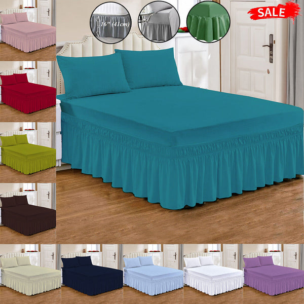 Extra Deep Fitted Valance Sheet Single Double King Super King Size Bed Sheets